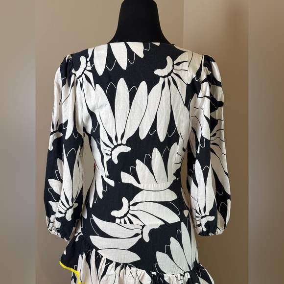 FARM Rio Black and White Floral Dress with Red Accents - Picture 11 of 14